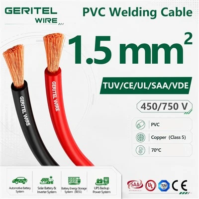 Kabel spawalniczy z PVC 1,5 mm² H07V-K Elastyczny drut miedziany jednożyłowy